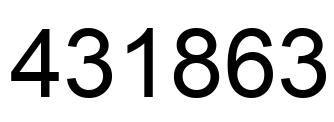 Number 431863 black image