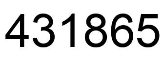 Number 431865 black image