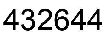 Number 432644 black image
