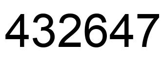 Number 432647 black image