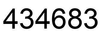 Number 434683 black image