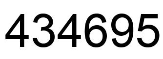 Number 434695 black image