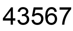 Number 43567 black image