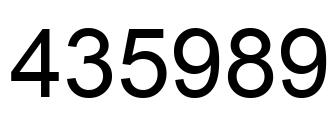 Number 435989 black image