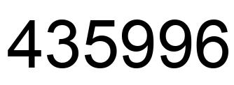 Number 435996 black image