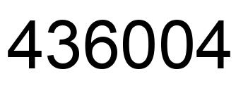 Number 436004 black image