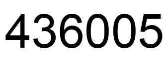 Number 436005 black image