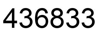 Number 436833 black image