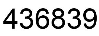 Número 436839 imagen negro