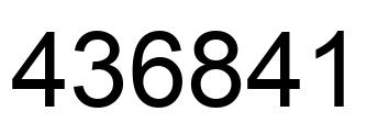 Número 436841 imagen negro