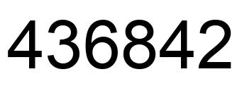 Número 436842 imagen negro