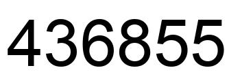 Number 436855 black image
