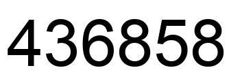 Number 436858 black image