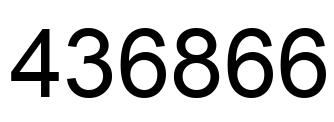 Number 436866 black image