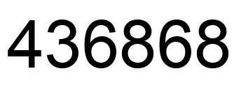 Number 436868 black image