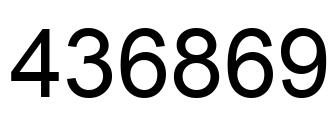 Number 436869 black image
