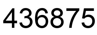 Number 436875 black image