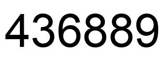 Number 436889 black image