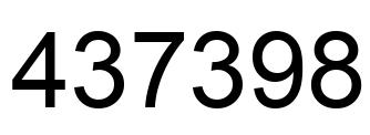 Number 437398 black image