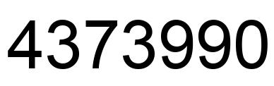 Number 4373990 black image