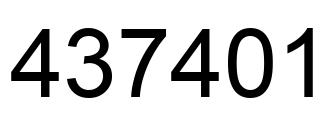 Number 437401 black image