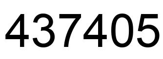 Number 437405 black image