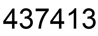 Number 437413 black image