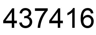Number 437416 black image