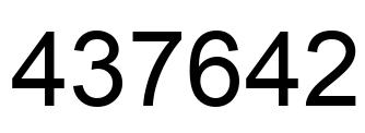 Number 437642 black image