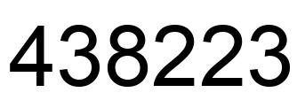 Number 438223 black image