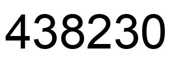 Number 438230 black image