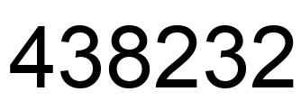Number 438232 black image