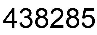 Number 438285 black image