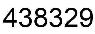 Number 438329 black image