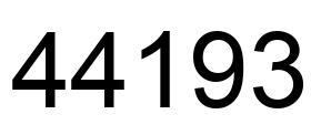 Number 44193 black image