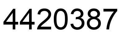 Number 4420387 black image