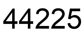 Number 44225 black image