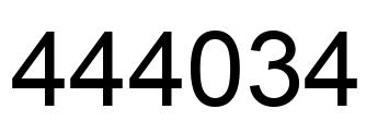 Number 444034 black image