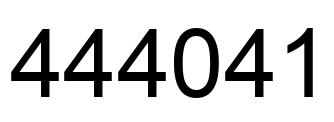 Number 444041 black image