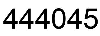 Number 444045 black image
