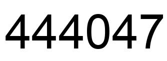 Number 444047 black image
