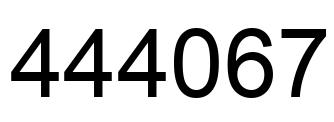 Number 444067 black image