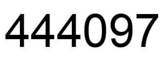 Number 444097 black image