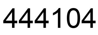 Number 444104 black image