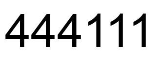 Number 444111 black image