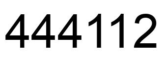 Número 444112 imagen negro