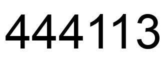 Number 444113 black image