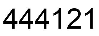 Número 444121 imagen negro
