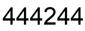 Number 444244 black image