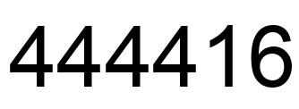 Number 444416 black image